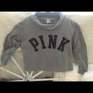 PINK cowl neck cropped sweater